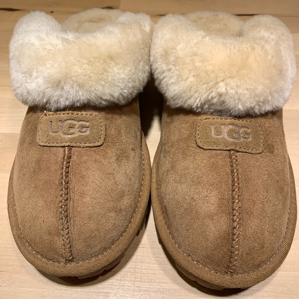 UGG Coquette Chestnut Suede Women Soft Slippers US SIZE 10
